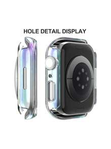 1pc Watch Protective Case Compatible With Apple Watch Ultra 3/ 2/ 1 /SE Series /S10 /S9/ S8 /S7 /S6/ S5/ S4/ S3/ S2/ S1, Colorful Gradient Magical Color Transparent PC Hard Material With Tempered Glass Screen Protector, Full Protection Against Scratch, Collision, Dust For Outdoor Sports, Yoga, Fitness, Party Etc. Suitable For Men And Women, 38mm 40mm 41mm 42mm 44mm 45mm 46mm 49mm Watch Protection Cover, Fashionable New Global Bestselling Apple Watch Protective Case