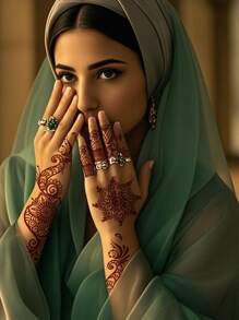 3 件装红色指甲花纹身贴纸，半袖尺寸，逼真，持久，防水 - 紅色 - 查看 5