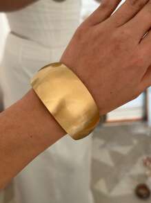 Cross-Border Fashion Best-Selling Versatile Asymmetrical Bangle, Personalized Exaggerated Matte Finish Open Cuff Bracelet - Matte Gold - View 11