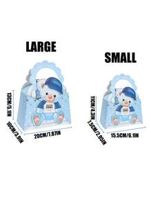 1/5 件 - 婴儿沐浴生日礼物袋，适合男孩和女孩，配有纸巾和卡片气球熊图案，带手柄 - 彩色 - 查看 10