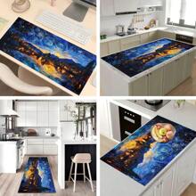 1 buc. Mouse Pad extins pentru jocuri, anti-alunecare, design cu model de artă cu cer înstelat, covoraș de birou durabil, cu margini cusute precise, potrivit pentru sporturi, computer și birou, covoraș de masă, covoraș pentru insulă