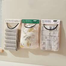 1 pieza Soporte colgante para bolsa de basura de cocina, organizador de bolsas de plástico montado en la pared de gran capacidad, bolsa de red con