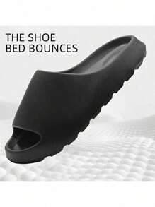 Women's Super Comfy Slippers - Breathable Non-Slip EVA Foam Sole, Open Toe Design, Lightweight Soft Casual Shoes, Suitable For Indoor/Outdoor Use, Beach, Shower - All Season - Ink Black - View 4