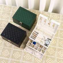 3-Layer Jewelry Box With Jewelry Storage Drawers, Large Jewelry Box And Storage Case, With Velvet Earring Holder, Lockable Jewelry Box, Gift For Valentine's Day - Multicolor - View 4