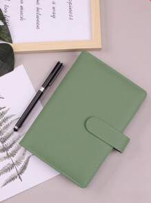 A6 预算活页夹带现金信封，现金储蓄簿预算计划 PU 皮革笔记本活页夹带 12 个 A6 活页夹口袋-绿色现金填充文件夹信封系统，无笔 - 綠色 - 查看 11