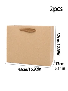1pc/2pcs White Card Paper Bags, Gift Bags, White Paper Shopping Bags For Clothing Stores, Jewelry And Beauty Packaging, Large Size Gift Wrapping Paper Bags