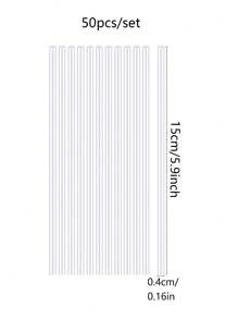 50 pièces Bâtonnets de sucette en acrylique transparent, bâtonnets de gâteau pop pour décoration de fête d'anniversaire, de mariage, de remise des diplômes, décorations de petits gâteaux, chocolat, biscuits, outils de cuisson, accessoires de cuisine