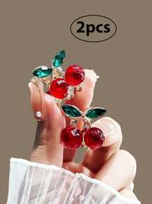 4个、2个或1个樱桃造型可爱迷你发夹，小巧精致，可作发爪或刘海夹，是派对礼物、情人节礼物和日常造型的完美之选。非常适合女性、女孩和青少年，为任何发型增添一丝甜美气息。这款可爱的发夹适用于各种场合，也可作发爪、发夹、学习用品、发饰、头部饰品等。 - 彩色 - 查看 11