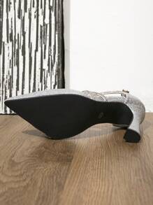 Women's Pointed Toe Stiletto High Heel Party Shoes, Elegant And Fashionable - Silver - View 6