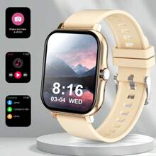 1pc Women's Silicone Strap Smartwatch With 1.83" HD Display, Calling & Message Function, Compatible With IOS And Android, Suitable For Daily Use