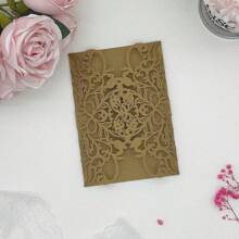 25 piezas Invitaciones de boda con corte láser elegantes de falsa perla, multicolor con acentos brillantes - Adecuadas para bodas, aniversarios y ocasiones especiales - Diseño exquisito con espacio para tarjeta interna, recuerdos de boda, sin incluir tarjetas internas ni sobres