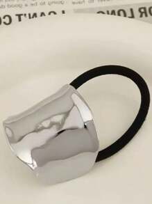 1 Stück Damen Silber Geometrisch Metall Haarelastik, Haaraccessoire, dekoratives Geschenk Haargummis, Haarbänder, Haargummis, Scrunchies, Haarseile