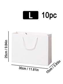 1 件白色多尺寸礼品袋、节日礼品袋、服装包装袋、购物袋、手提袋 - 白色 - 查看 16