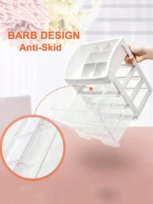 3/2/1层化妆收纳盒，多功能透明抽屉式收纳盒，大容量化妆品展示柜，适用于化妆品，浴室洗漱用品，办公用品收纳，浴室梳妆台，节日礼物，秋冬必备，适合老师，朋友，同学 - 白色 - 查看 10