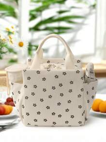 1pc Corduroy Insulated Lunch Bag For Women Men, Waterproof Lunch Cooler Bag, Reusable High Capacity Lunch Tote Bags, For Work Picnic Or Travel Back To School Lunch Kit Classroom Bento Kitchen Insulated Lunch Bag Woman Lunch Box Bag Ladies School Supplies Stuff Accessories, Gifts For Mothers & Friends Bag For School School Accessories School Stuff