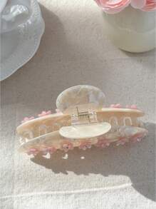 OUSEON 米色发夹，饰有3D粉色花朵水钻，优雅闪亮的发爪夹，适合女性和女孩，复古婚礼派对日常发饰礼品，发夹，发卡，发夹，发抓夹，发夹，抓发夹，秋冬花朵发夹，适合度假装扮，夏季女士 - 彩色 - 查看 8