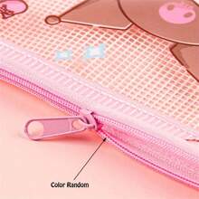 Sanrio (Autorisé) 1/3 pièces Sac de fichiers hello kitty de Sanrio, sac à mailles respirant Kuromi, sac de rangement d'accessoires Yuguigou, sac de classement de documents Melody, convient pour les écoles, les bureaux, styles aléatoires