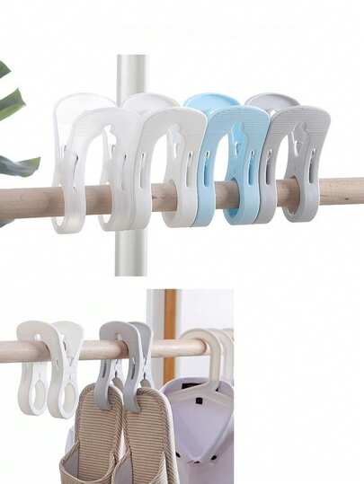 4个装塑料沙滩巾夹，结实耐用，适用于户外晾晒，防风耐用，可将毛巾、衣物、毯子和被子固定在晾衣绳和晾衣架上，是居家、庭院、海滩和旅行的理想之选。采用不含BPA的塑料材质，持久防滑，方便快速晾干，全天候适用，易于清洁，节省空间。