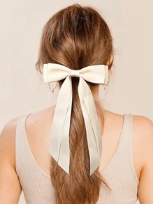 1/5 Stück Damen Haarclips mit Schleife, schwarz beige, elegantes Satinmaterial, geeignet für tägliche Modeparties, tragbar, farbig, süß und modisch, Haraccessoires, Haarspangen, Haarklammern, Haargreifer