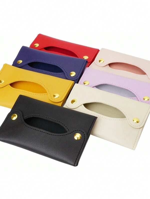 قطعة واحدة من حقيبة الرف من الجلد الناعم أسلوب اليابان وكوريا الجنوبية، حقيبة تخزين المناديل الصغيرة المحمولة، علبة المناديل للسيارة بأسلوب Ins، مناسبة لبداية المدرسة والسفر، ذات قيمة لونية عالية