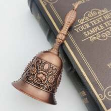1 Pc Clear Sound Hand Bell Bronze Metal Retro Golden Dinner Bell Hand Held Bell Antique Handbell Wedding Bell - Multicolor - View 18
