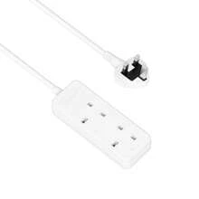 TISDLIP TISDLIP UK Minimalist Style Four Position Extension Cord Socket With Power Indicator Light And Door Design, PP Material, Equipped With 2 Screws And 2 Transparent Adhesives, Suitable For Office, Kitchen, Living Room, School, White, Extension Cord Power Socket
