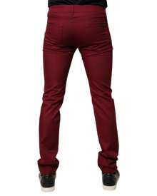 Slim Fit Burgundy Pants Men Red - Đỏ - Xem 4