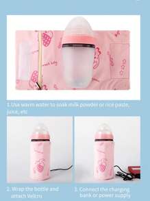 Funda calentadora de botella para automóvil con temperatura constante alimentada por USB, universal - Rosa - Ver 7