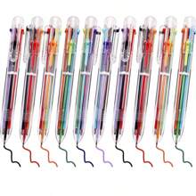 10 Gói Bút Bi Nhiều Màu 0.7mm Bút Bi Trong Suốt 6 Trong 1 Có Nhiều Màu Mực Bút Bi Có Thể Thu Vào 6 Màu Cho Đồ Dùng Học Tập Văn Phòng Học Sinh Trẻ Em Quà Tặng Trở Lại Trường - Nhiều màu - Xem 2