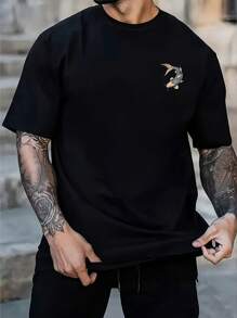 Men's Fashionable Printed Loose Fit Short Sleeve T-Shirt | Exquisite Design | Essential For Summer | Easy To Match, Showcasing Your Style