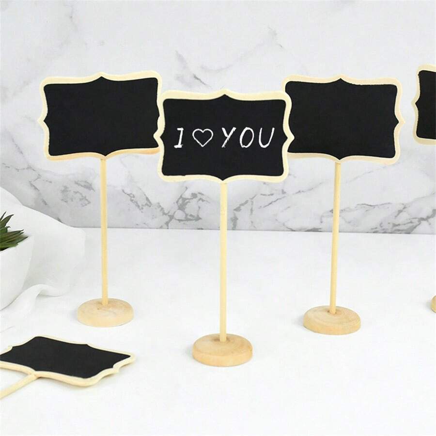 Wedding Blackboard Mini Wooden Chalkboard Message Sign Food Buffet Labels For Wedding Birthday Party Table Decoration Place Card - Multicolor - View 1
