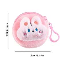 1/2 件卡通毛绒零钱包可爱迷你柔软动物零钱包收纳包学生便携耳机包，款式多样 - 适合派对 - 节日礼物 - 彩色 - 查看 3