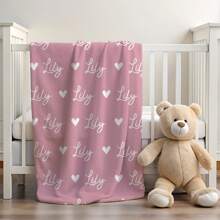 This Personalized Name Blanket Is An Excellent Holiday Gift For Classmates, Friends, And Family. It Can Be Used For Leisure, Relaxation, Camping, And Travel, And Is Also An Ideal Mother's Day Gift. Suitable For Giving To Family, Friends, Or As An Anniversary Gift. - Pink - View 3