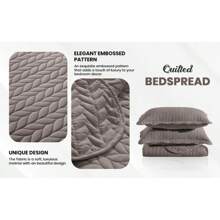Imperial Homeware 3 Pcs Quilt Bedding Set Reversible Microfiber Coverlet With Pillow Shams Case For All-Season Lightweight Design Embossed Quilt Bedspread Smooth And Skin Friendly Twin Size ( Include 1 Pillow Case ) Queen King Size