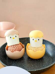 4pcs/2pcs/1pc Fiber Cleaning Balls, Kitchen Pot & Dish Scrubber, Non-Shed Fiber Cleaning Balls With Handle For Replacement, Cleaning Kitchen And Home Dishwashing Brush, Tableware Cleaning Brush