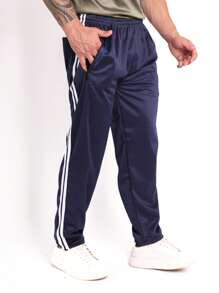 KIT 2 Men's Polyester Chimpa Flannel Sweatpants Black Adjustment At The Cuff Zipper And Pocket For Gym Walking Night Casual Party Game Training Work Countryside Farm - 藏蓝色 - 查看 5