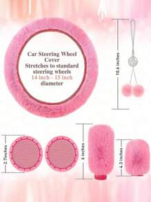 17件套（9件套、8件套、4件套）蝴蝶图案汽车座椅套，包含柔软毛绒方向盘套、换挡杆套、手刹套和钻石毛绒吊坠装饰，通用尺寸，带来舒适的驾驶体验。套装包含17件（9件座椅套+8件毛绒方向盘装饰套装）。 - 款式A - 查看 7