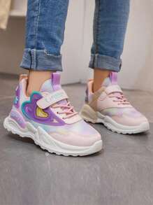女童轻便休闲运动鞋，舒适软底可爱学生跑步鞋，网眼透气休闲鞋，适合日常穿着、上学、运动、四季 - 紫色 - 查看 8
