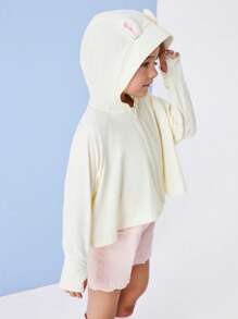 Balabala Girls' Jacket, Children's Spring/Summer Hooded Sun Protection Outerwear - White - View 2