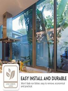 1Roll Reflective Window Film Mirror One Way Daytime Privacy Anti UV Static Cling Window Film Removable Decorative Screen Stickers Room Decor Home Decor Wall Decor Bathroom Decor Bedroom Decor Room Decoration Stuff Living Room Decor House Decor Home Decor Living Room Wall Art Wall Paper