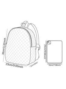 1pc Customizable Diamond-Patterned Backpack, Suitable For Children And Teenagers. Can Be Customized With Your Own Unique Design, Such As Printing Photos Of Yourself, Siblings Or Friends As A Giftback To School Winter Gift Ideas Boy Girl Valentine's Day - Multicolor - View 7