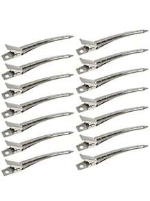 24 件防锈金属鳄鱼夹，3.5 英寸鸭嘴发夹，带孔，用于发型设计和染色，银色 - 銀色 - 查看 2