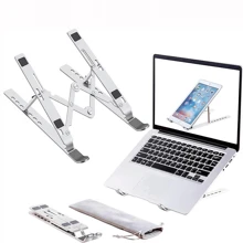 Notebook Stand, Home Office, Compact Articulated Stand, Notebook Cooler, Multifunctional Stand - Silver - View 3