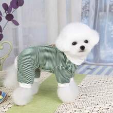 New Spring/Summer Pet Clothes, Cat Pajamas, Air Conditioning Cat Clothes, 25BOOK Bear Pajamas, Dog Four-Leg Clothes, Apparel, Animal Costumes, Small Dog Clothes, New Casual Clothes, British Style Animal Outfits, Breathable Sportswear, Leash Buckle Clothes - Red - View 8