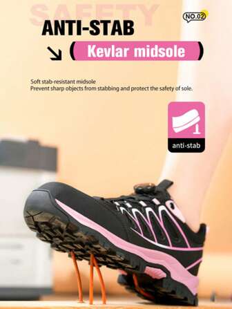 Dian Sen Xmas Gifts Light Steel Toe Safety Shoes Women Safety Trainer Sports Steel Toe Shoes Safety Work Shoes,Women Steel Toe Trainer Safety Shoes For Outdoor,Hiking,Work Shoes Sport Safety Sneakers Steel Toe Shoes Women,Work Shoes Women,Men's Work Sneaker Rotated Button Easy Wear Work