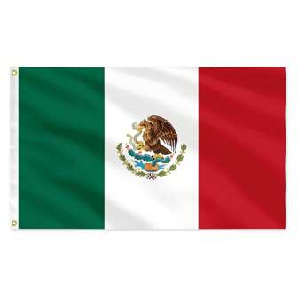 1pc Mexico Flag Double Side Printed Hanging Banner Flags With Grommets, Polyester Material, Vivid Color And UV Fade Resistant, Mexican National Flag Banner Flag Decoration, Home, Outdoor And Holiday Decoration