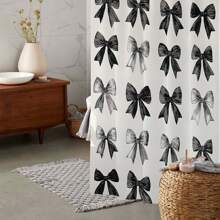 1pc Printed Waterproof Shower Curtain With 12 Plastic Hooks, Machine Washable, Bathroom Partition, Bathtub Curtain, Bathroom Decor Curtain Back To School