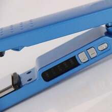 Professional Ceramic Hair Straightener Nano Titanium 450 Degrees Bivolt 110V/220 Volts Blue - Màu xanh lam - Xem 5