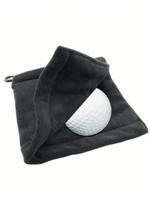 1 Golf Towel, Cleaning Cloth For Golf Clubs And Balls, Golf Course Cleaning Towel, Golf Towel, Hook Design For Easy Storage, Outdoor Hook Cleaning Cloth, Golf Supplies, Outdoor Sports Gifts, Father's Day Gifts.