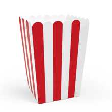 20/10/5pcs Striped Popcorn Paper Boxes, Party Favor Bags, Candy Boxes For Birthday Party, Snacks Containers For Movie Theatre, Popcorn, Fries, Chicken Nuggets Back To School